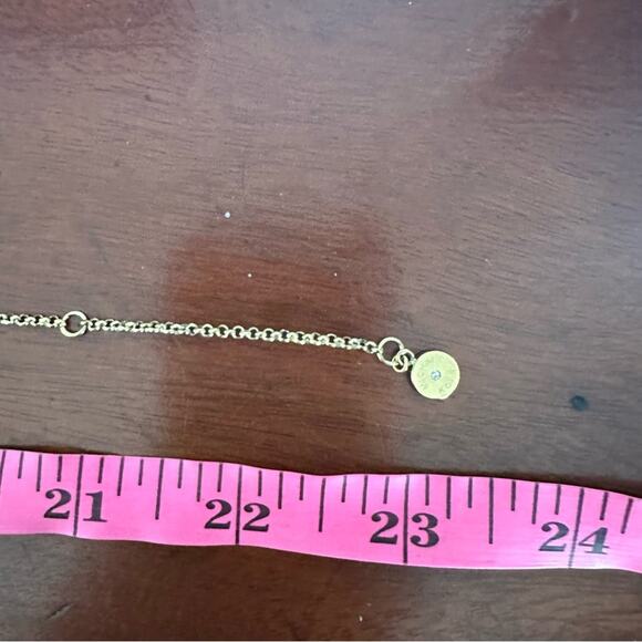 Michael Kors Padlock Necklace Gold tone Chain Ribbed Pendant Lock Classic Retro - Picture 12 of 13